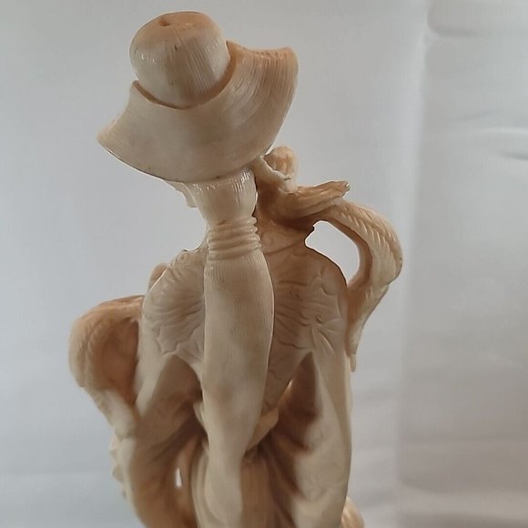 Vintage Asian Carved Soapstone Woman w/ Birds Statue Figure 14" Mexico - Picture 7 of 16